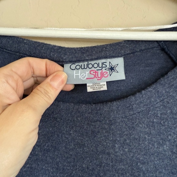Dallas Cowboys NFL Herstyle Blue Long Sleeve Tee Women’s Medium Soft Cozy - Picture 4 of 6